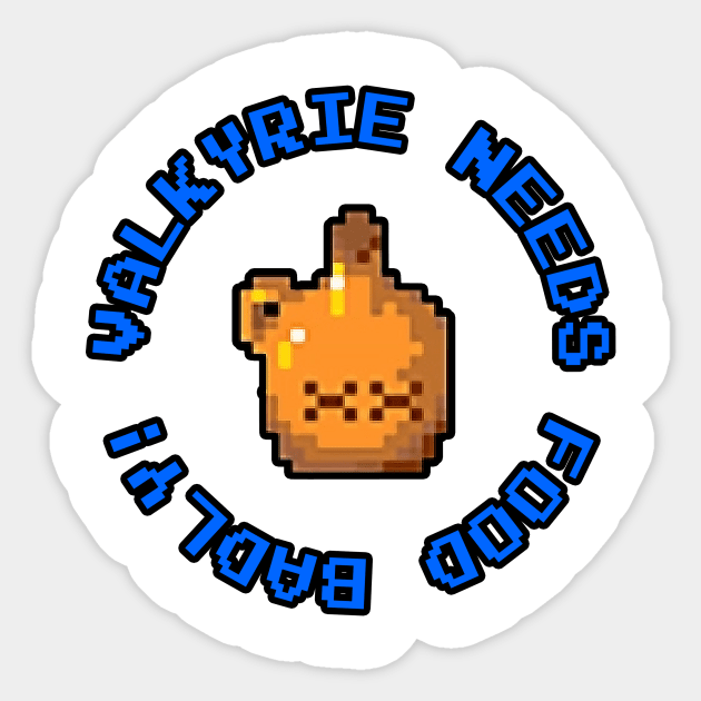 Gauntlet Arcade Game - Valkyrie Needs Food Badly Sticker by onekdesigns